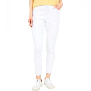 Kut From the Kloth Connie skinny white jeans with frayed hem